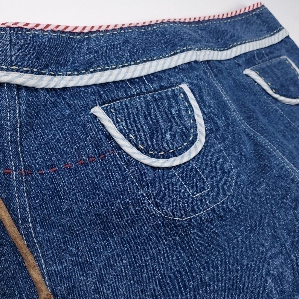 New Etcetera Blue Jean Denim Candy Cane Button Front Size 8 - Picture 5 of 13